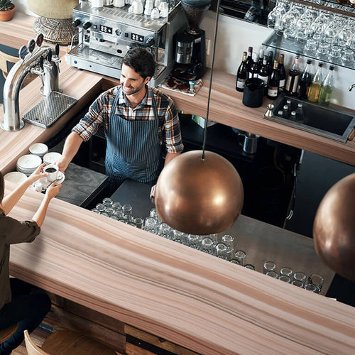 Comptoir de bar - Bleached Nuwood - CORIAN - en Corian® / en L