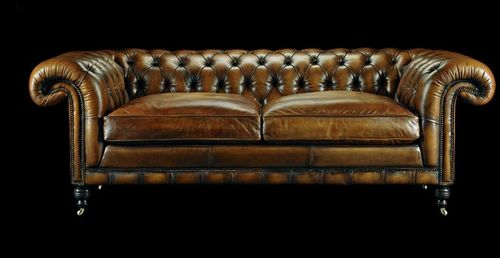 Canapé chesterfield - SAMUEL JOHNSON - Fleming & Howland - en velours / en cuir / à roulettes