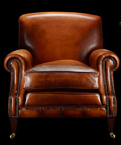 Fauteuil classique - GEORGE BERKLEY - Fleming & Howland - en cuir