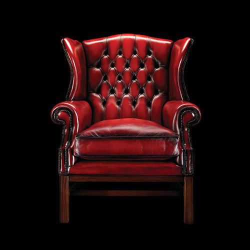 Fauteuil chesterfield - JOHN STUART MILL - Fleming & Howland - en cuir / à oreilles