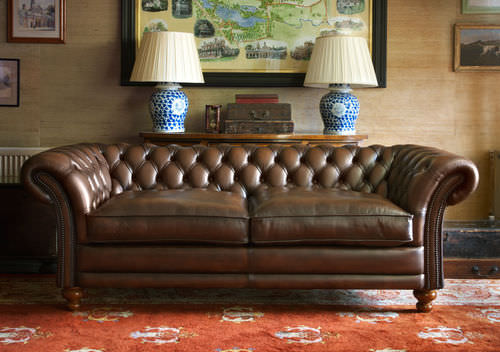 Canapé modulable - KINGSTON - Fleming & Howland - chesterfield / en velours / en lin