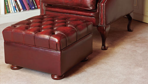 Repose-pied chesterfield - GRAHAM - Fleming & Howland - en cuir