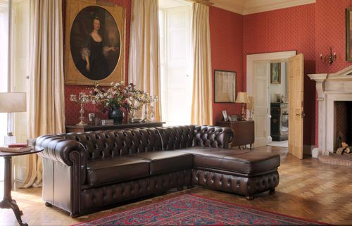 Canapé modulable - FARRINGDON - Fleming & Howland - chesterfield / en cuir / marron