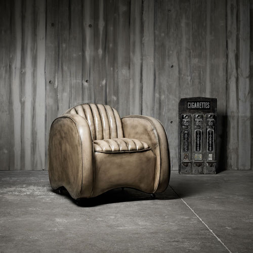 Fauteuil club classique - MUSTANG - Fleming & Howland - en cuir
