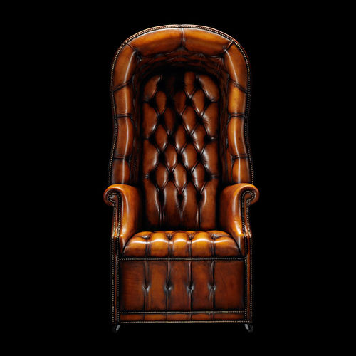 Fauteuil chesterfield - PORTERS - Fleming & Howland - en cuir / à dossier haut