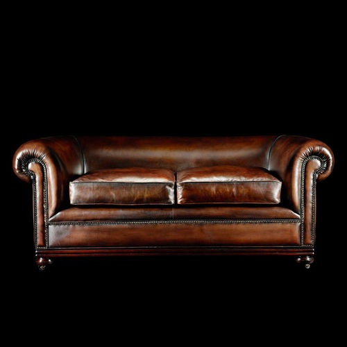 Canapé classique - CHARLES CHURCHILL - Fleming & Howland - en cuir / à roulettes / marron