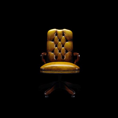 Fauteuil de bureau chesterfield - LORD - Fleming & Howland - en cuir / en bois / piètement étoile