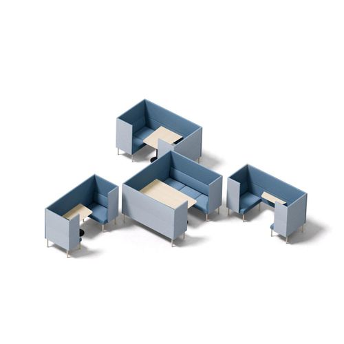 Bureau POD pour 2 personnes - NOORA - Martela - en chêne / en frêne / en tissu