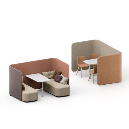 Bureau POD acoustique - PODMEETING COVE - Martela - avec prise de courant intégrée / en frêne / en chêne