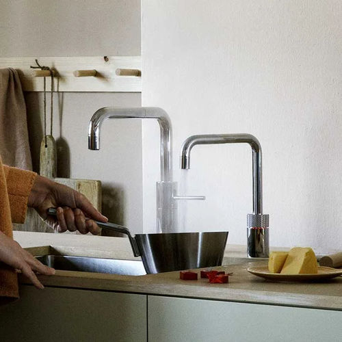 Mitigeur à eau bouillante - NORDIC TWINTAPS - Quooker Deutschland GmbH - à poser / en métal chromé / en acier inoxydable