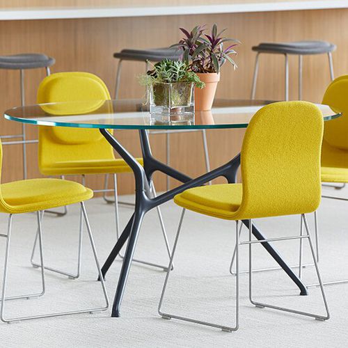 Table de réunion contemporaine - BRANCH - Haworth Europe - en bois / en verre / avec piètement en aluminium