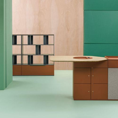 Armoire de classement basse - BE_HOLD - Haworth Europe - haute / en bois / en métal