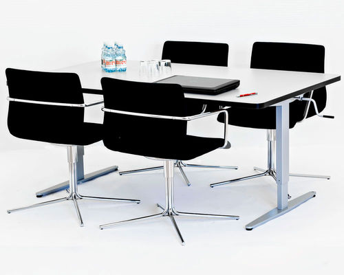 Table de réunion contemporaine - ERGO - Ropox A/S - en stratifié / avec piètement en métal / rectangulaire