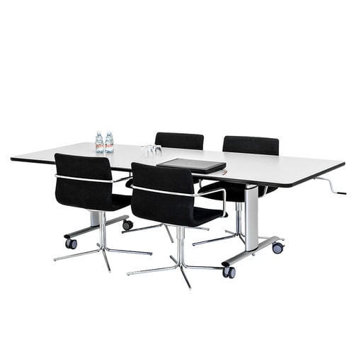 Table de réunion contemporaine - VISION  - Ropox A/S - en stratifié / avec piètement en aluminium / rectangulaire