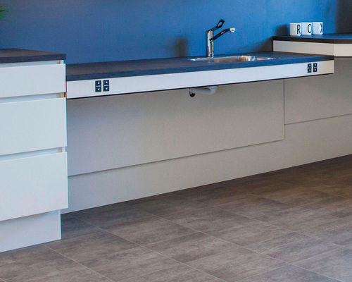 Plan de travail en acier - FLEXIELECTRIC - Ropox A/S - de cuisine / gris / bleu