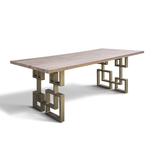 Table à manger contemporaine - HUDSON - Ecomatrix SRL - en chêne / avec piètement en acier peint / rectangulaire
