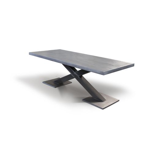 Table à manger contemporaine - X-RAY - Ecomatrix SRL - en chêne / en bois huilé / avec piètement en acier peint