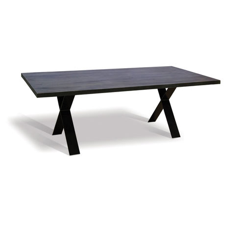 Table contemporaine - XAVIER - Ecomatrix SRL - en chêne / en bois huilé / avec piètement en acier peint