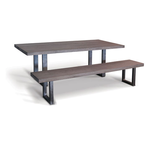 Table contemporaine - UDINE - Ecomatrix SRL - en chêne / en bois huilé / avec piètement en acier