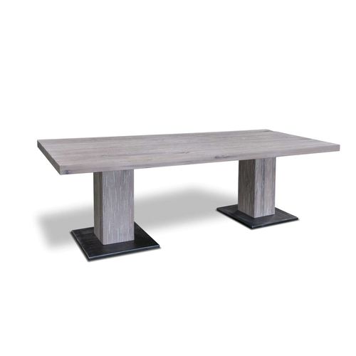 Table contemporaine - BIG FOOT - Ecomatrix SRL - en chêne / en bois huilé / avec piètement en acier
