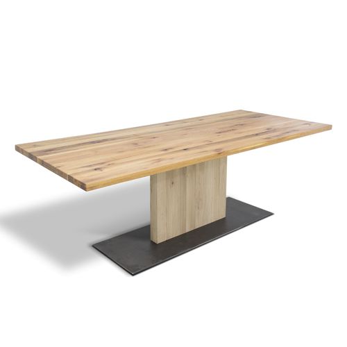 Table contemporaine LEEDS Ecomatrix SRL en chêne en Table basse carrée en chêne massif huilé Curve