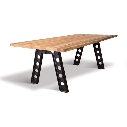 Table design industriel - LONDON - Ecomatrix SRL - en chêne / en bois huilé / avec piètement en acier