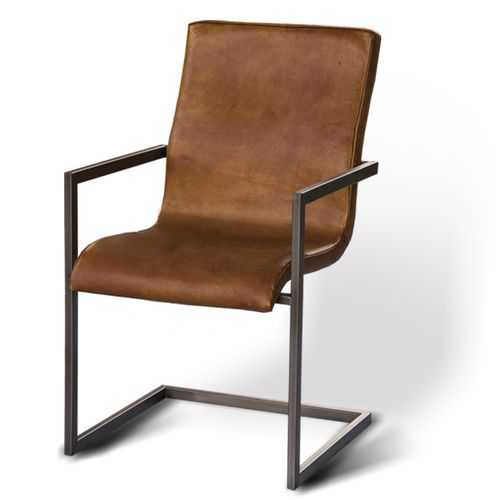 Chaise vintage - STRAIGHT INDUCHAIR - Ecomatrix SRL - d'intérieur / en cuir / avec piètement en acier