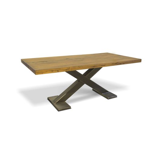 Table contemporaine - X-RAY SHORT - Ecomatrix SRL - en chêne / avec piètement en acier peint / rectangulaire