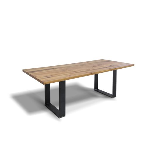Table contemporaine - GENEVA - Ecomatrix SRL - en chêne / en bois huilé / avec piètement en acier