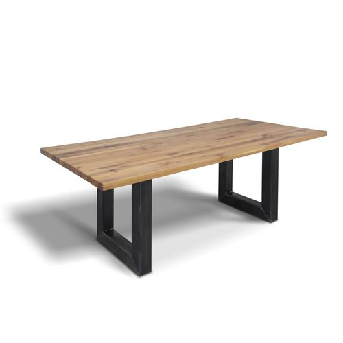 Table contemporaine - UPPSALA - Ecomatrix SRL - en chêne / en bois huilé / avec piètement en acier