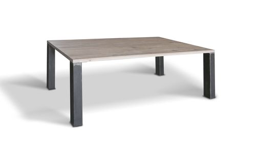 Table contemporaine - LEO 10 - Ecomatrix SRL - en chêne / avec piètement en acier / avec piètement en acier peint