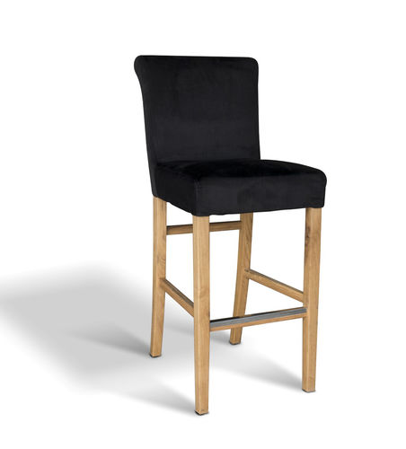Chaise de bar contemporaine - ALICE - Ecomatrix SRL - d'intérieur / en velours / avec piètement en hêtre