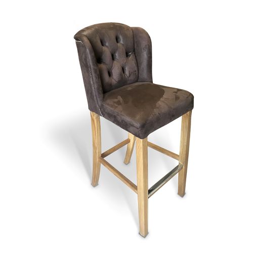 Chaise de bar classique - ROXETTE - Ecomatrix SRL - d'intérieur / en velours / avec piètement en hêtre