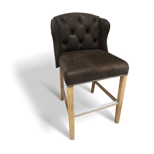 Chaise de bar classique - ROXY - Ecomatrix SRL - d'intérieur / en velours / avec piètement en hêtre