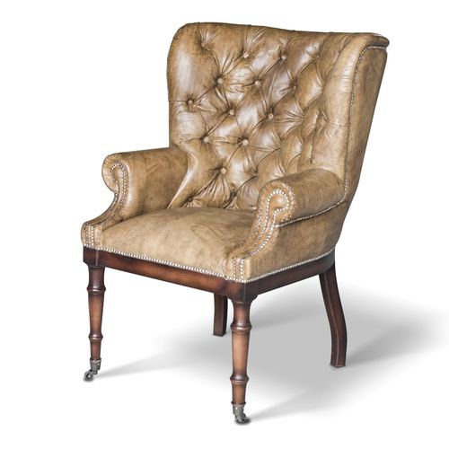Fauteuil de style - LYON - Ecomatrix SRL - en cuir / en chêne / en hêtre