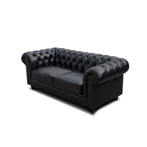 Canapé chesterfield - SHORT - Ecomatrix SRL - en cuir / marron / gris