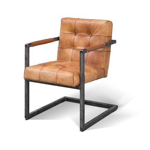 Chaise contemporaine - BRUNO - Ecomatrix SRL - d'intérieur / en cuir / avec piètement en métal