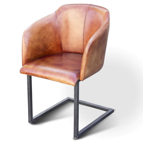 Chaise contemporaine - SHELL INDUCHAIR - Ecomatrix SRL - d'intérieur / en cuir / avec piètement en acier