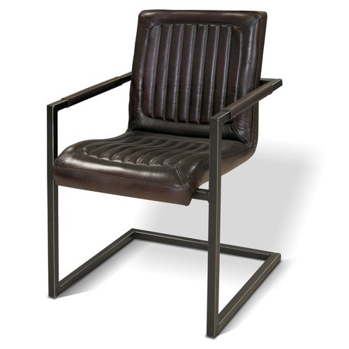 Chaise vintage - MUSTANG - Ecomatrix SRL - d'intérieur / en cuir / en bois