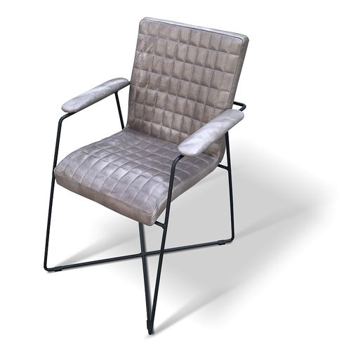 Chaise vintage - CARLTON - Ecomatrix SRL - d'intérieur / en cuir / avec piètement en acier