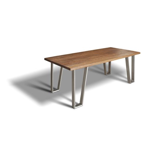 Table contemporaine - HARPER - Ecomatrix SRL - en chêne / avec piètement en acier inoxydable / rectangulaire