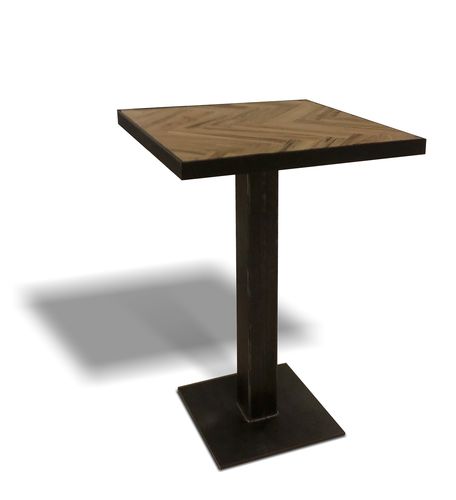 Table mange-debout contemporaine - Ecomatrix SRL - en chêne / avec piètement en acier / avec piètement en acier peint