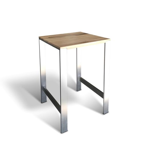 Table mange-debout contemporaine - GEORG - Ecomatrix SRL - en chêne / avec piètement en acier inoxydable / carrée
