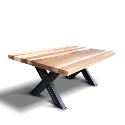 Table basse contemporaine - KREUZ - Ecomatrix SRL - en chêne / avec piètement en acier / avec piètement en acier peint