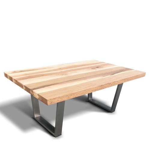 Table basse contemporaine - SLIM - Ecomatrix SRL - en chêne / avec piètement en acier inoxydable / rectangulaire