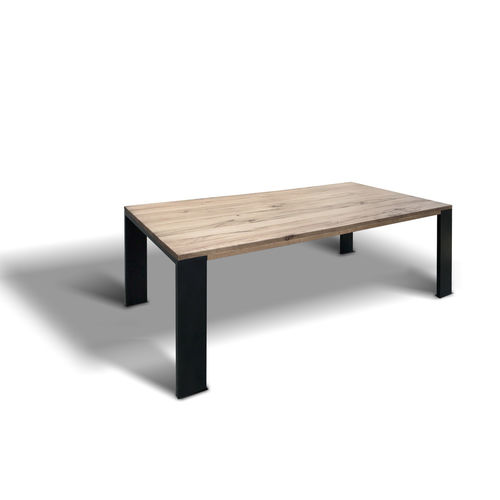 Table contemporaine - GEORG - Ecomatrix SRL - en chêne / avec piètement en acier / avec piètement en acier peint