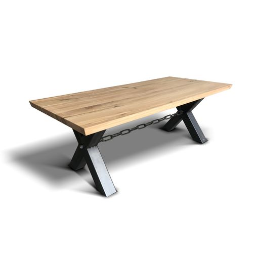 Table contemporaine - KETTE - Ecomatrix SRL - en chêne / avec piètement en acier inoxydable / rectangulaire