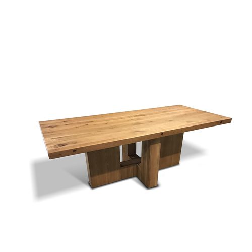 Table contemporaine - BASTION - Ecomatrix SRL - en chêne / avec piètement en chêne / rectangulaire