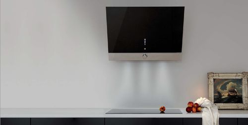 Hotte murale - SLTR 75 - Sirius S.p.A. - design original / avec éclairage intégré / noire
