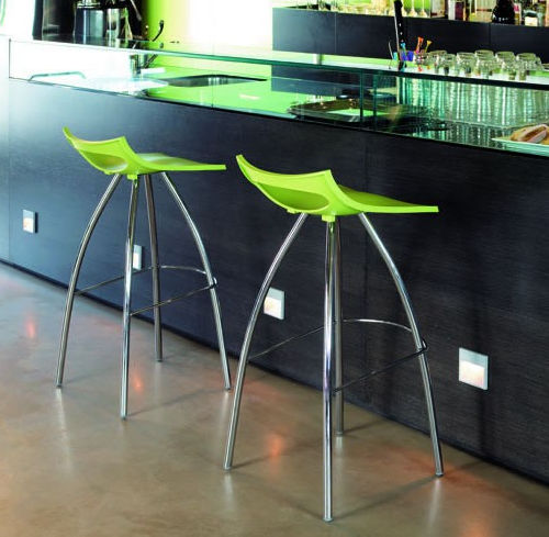 Tabouret de bar contemporain - Diablito - SCAB GIARDINO SPA - en technopolymère / avec piètement en acier chromé / 4 pieds